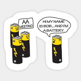 Joke Battery AA Meeting Sticker